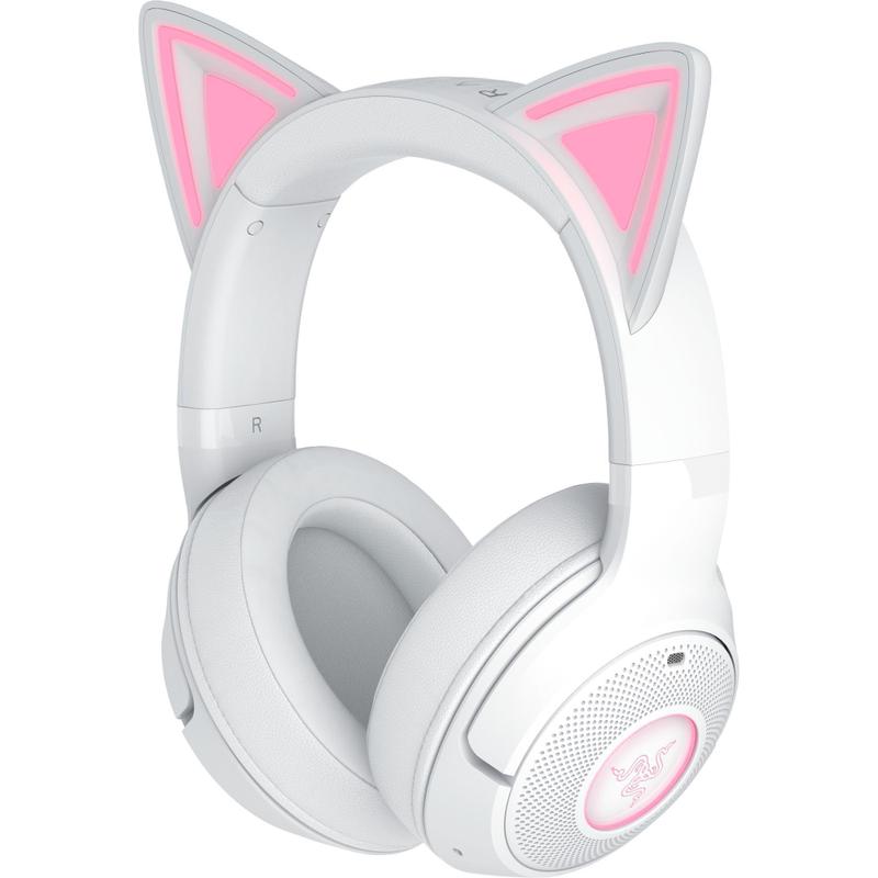 Fone de ouvido Razer Kraken Kitty V2 BT sem fio RGB branco - Fone