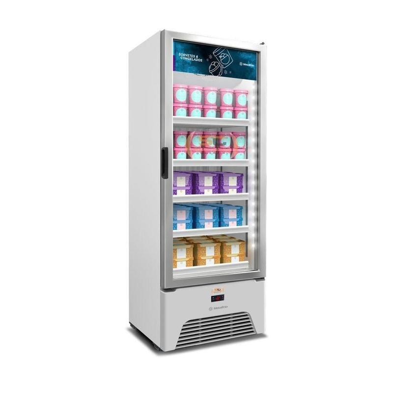 Freezer Vertical Porta De Vidro Sorvetes E Congelados 497l Vf50ah