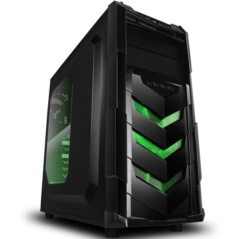 Gabinete Gamer Raidmax Vortex V4 Preto e Verde Janela Lateral
