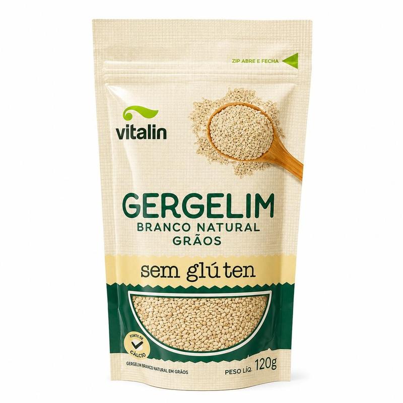 Gergelim Branco Natural Grãos 120g Vitalin — Vitalin