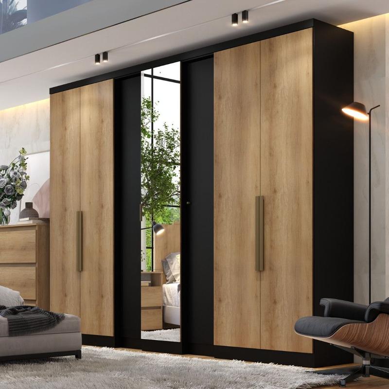 Guarda Roupa Casal Selecto Plus Glass 7 Portas com Espelho THB