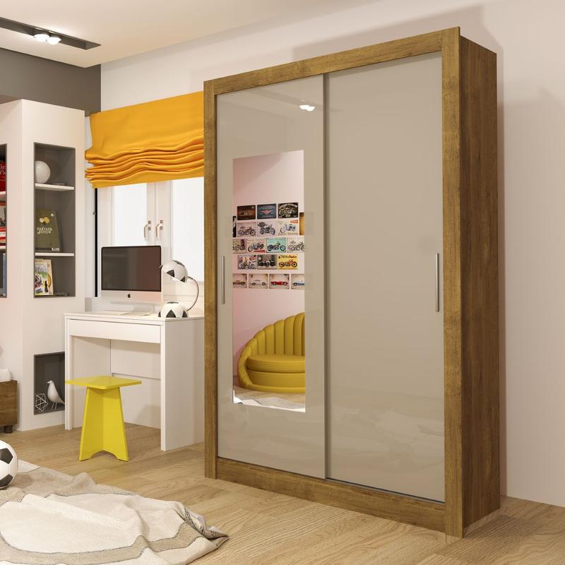 Guarda Roupa Zurique 2 Portas Com Espelho Tcil Móveis - Guarda