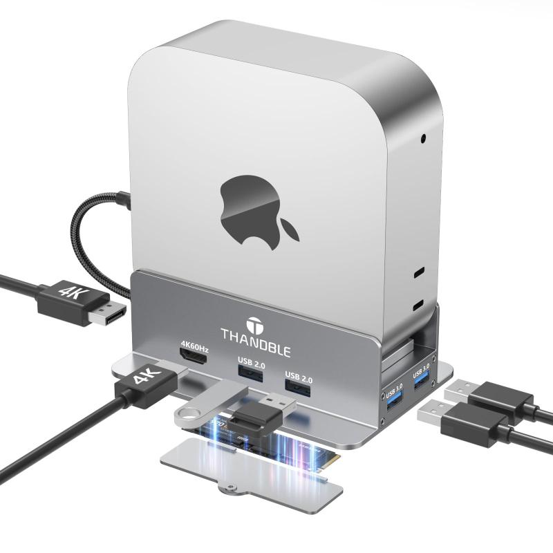 HUB MULTIPORTAS THANDBLE Mac mini M4 Dock 9 em 1 prateado - Hub