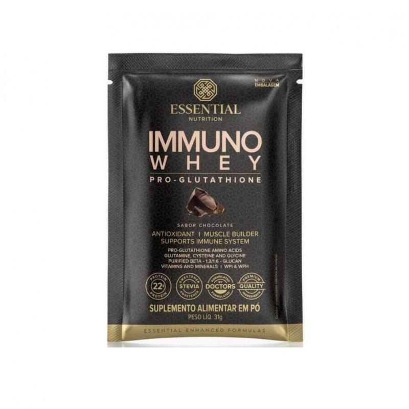 Immuno Whey Pro Glutathione Sachê 25g - Chocolate 31g. - ESSENTIAL NUTRITION - Whey Protein