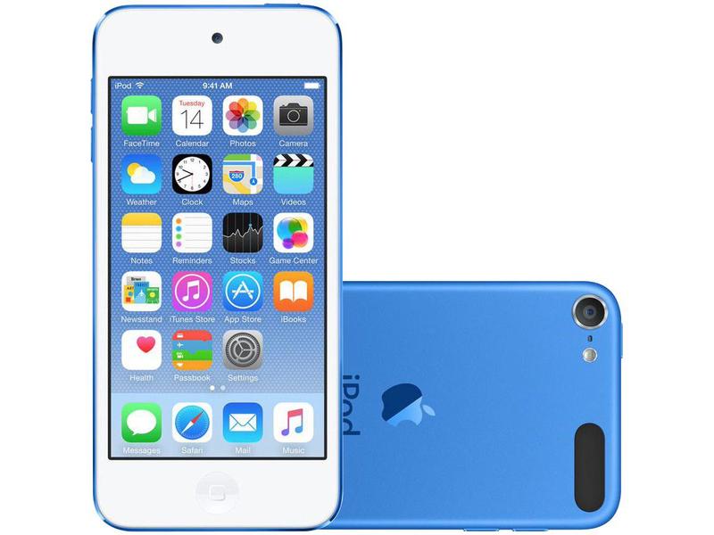 iPod Touch Apple 128GB Azul - Resolução Câmera iSight 8MP - MP3