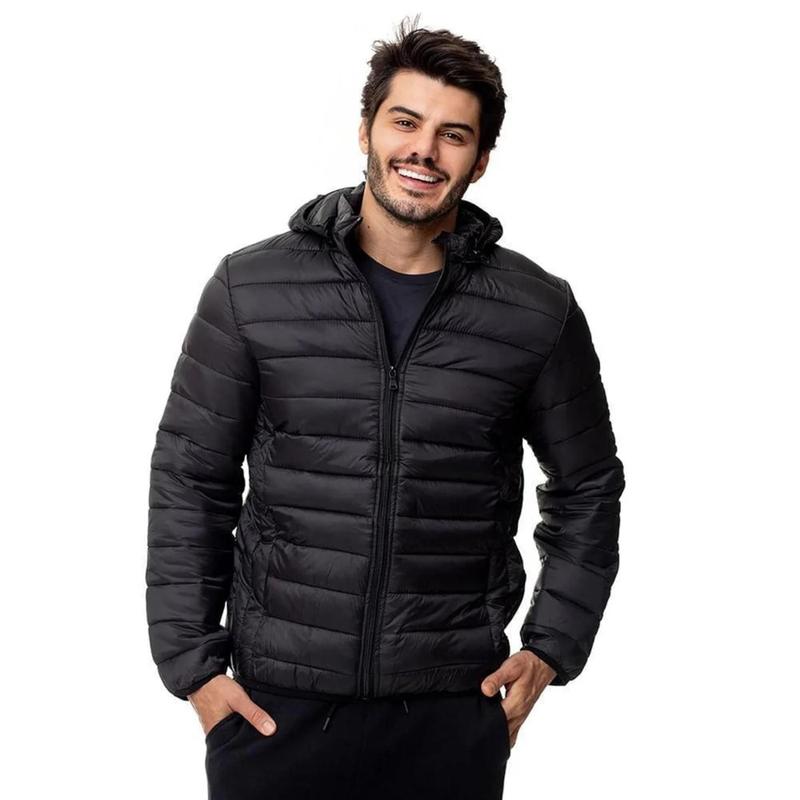 Jaqueta Puffer Masculina Bobojaco Impermeável Casaco Nylon Frio