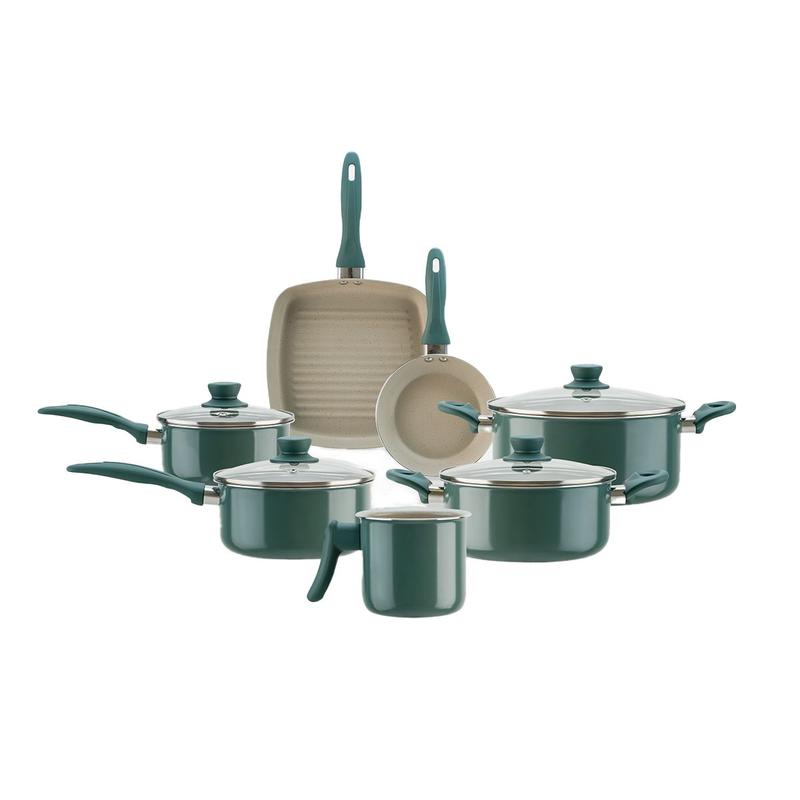 Jogo de Panelas Antiaderente Ceramic Life Easy 7 Peças Verde Jade
