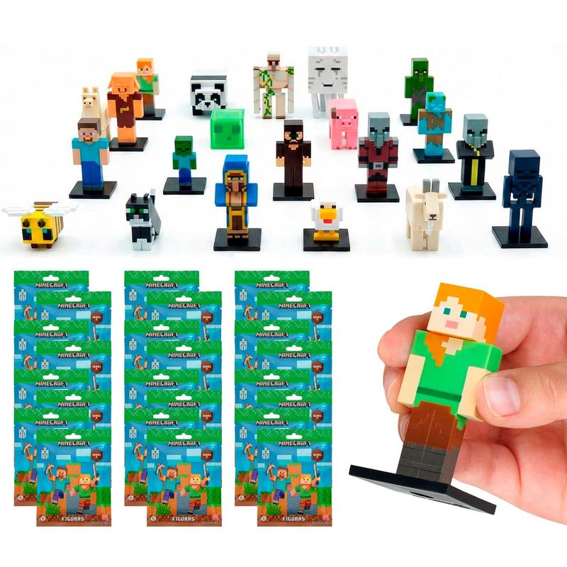 Kit 24 Bonecos Sortidos Minecraft Colecionáveis Boneco Do Jogo