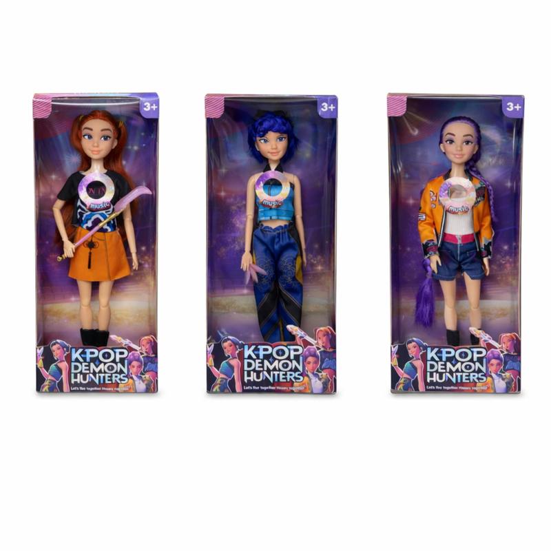 Kit 3 Bonecas Guerreiras Do K-pop Articulada Huntrix 30 Cm