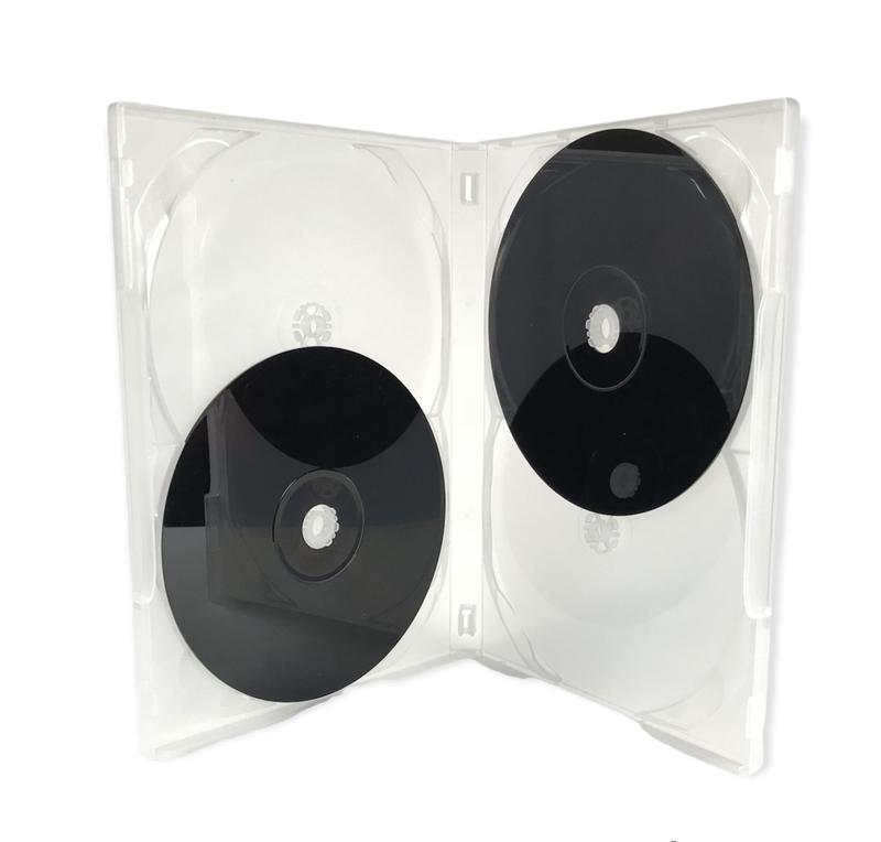 Kit c/5 unidades- estojo / box dvd scanavo quadruplo transparente