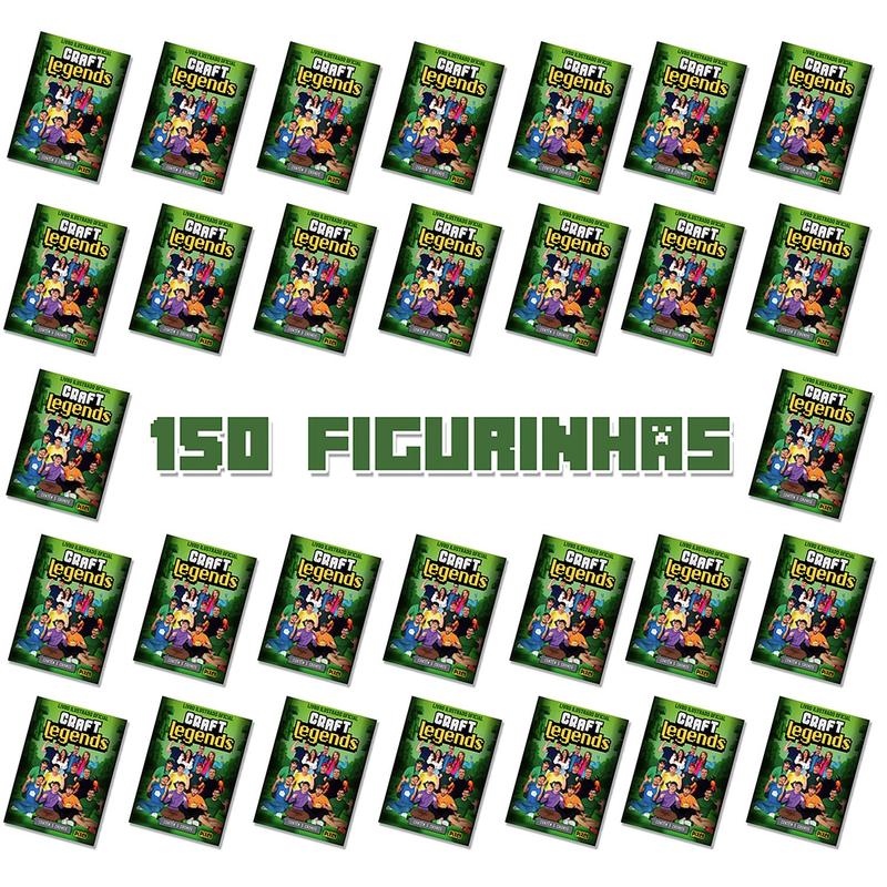 Kit de 150 Figurinhas (30 envelopes) Oficial Craft Legends