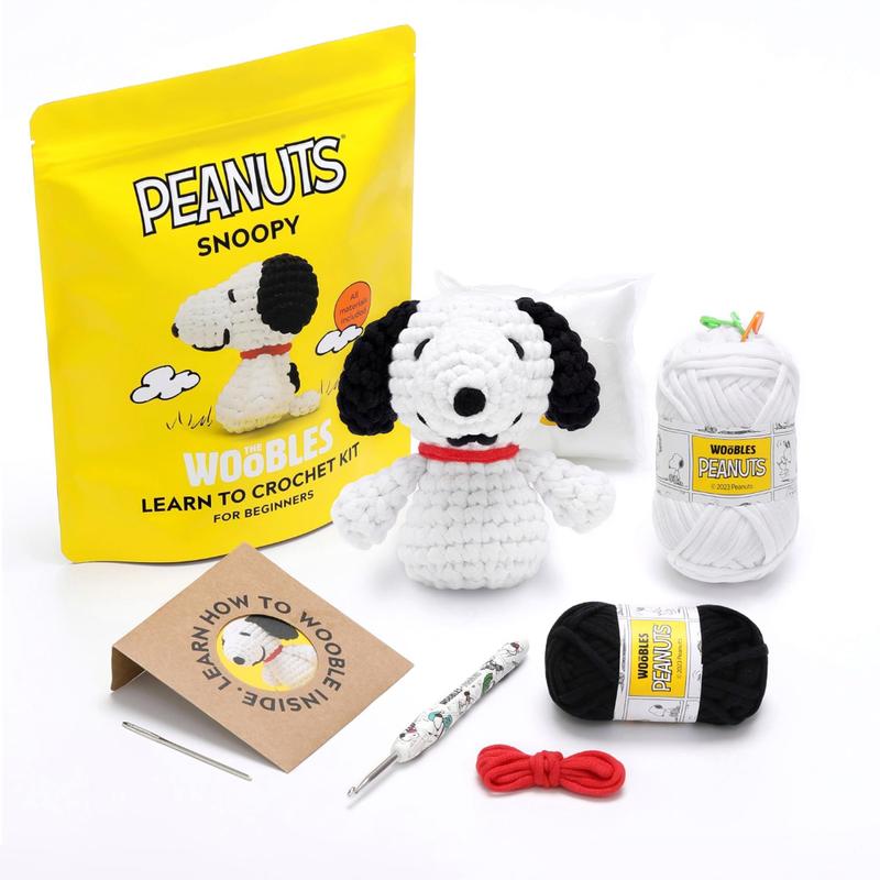 Kit de crochê The Woobles Peanuts Snoopy Beginners com fios - Kit