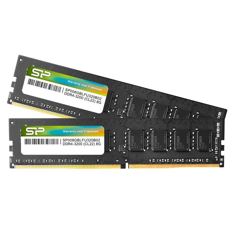 メモリー Silicon Power DDR4 3200 16x1 Kit de Memória Silicon Power DDR4 16GB (2x8GB) 3200MHz - UDIMM