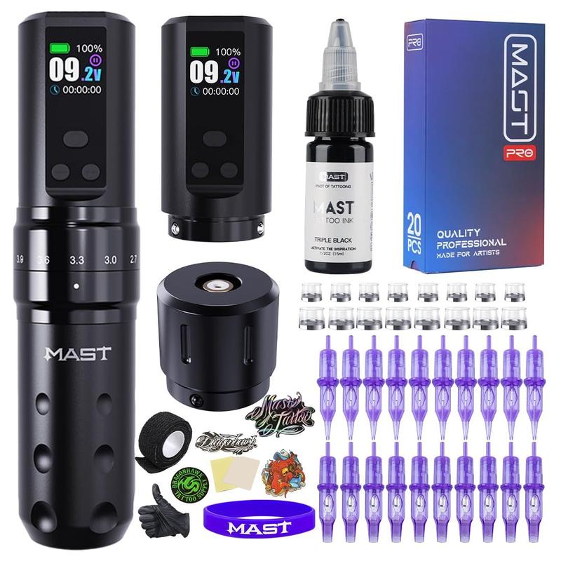 Kit de tatuagem MAST Fold2 Pro com 2 baterias e fonte de
