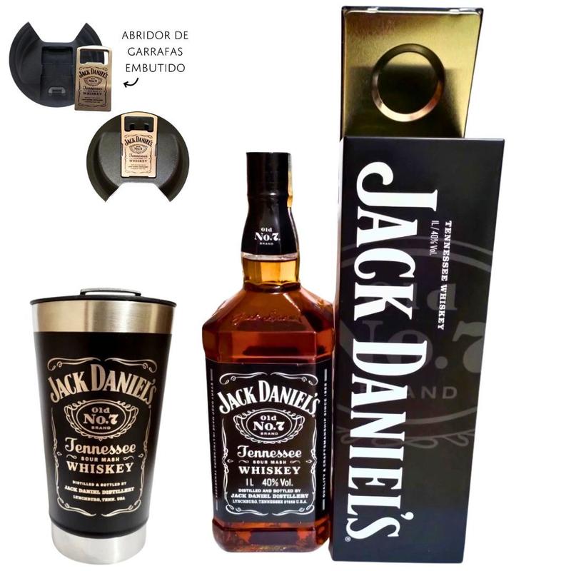 Kit Jack Daniels Old N07 com Lata 1L + Copo Térmico 473Ml - Jack