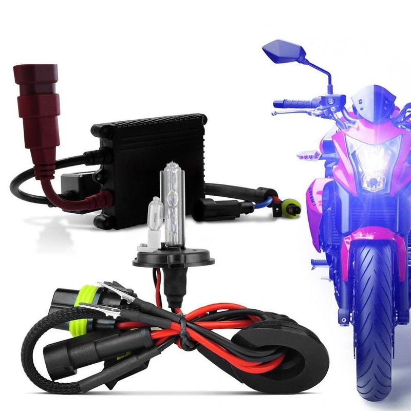 Kit Xenon Moto Hid Slim 8000k H1 H3 H4-2 H7 HB4 - Techone - Xênon