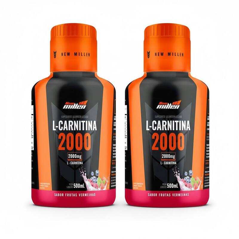 Kit2 l carnitina frutas vermelhas energia e performace 500ml - NEW MILLEN - Suco
