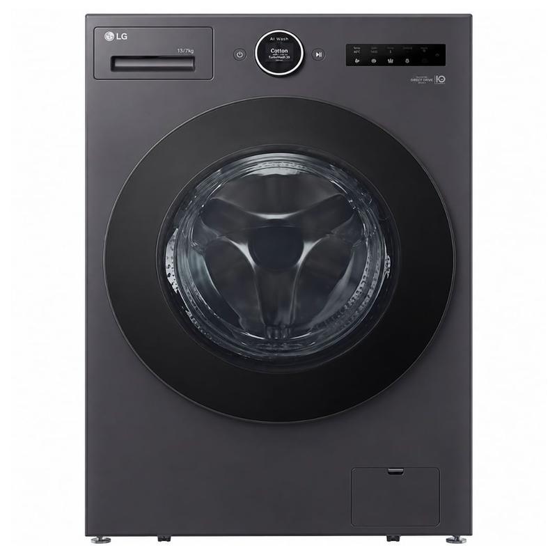 Lava e Seca LG Smart 18 kg IA Black Inox WD18GNTS6B