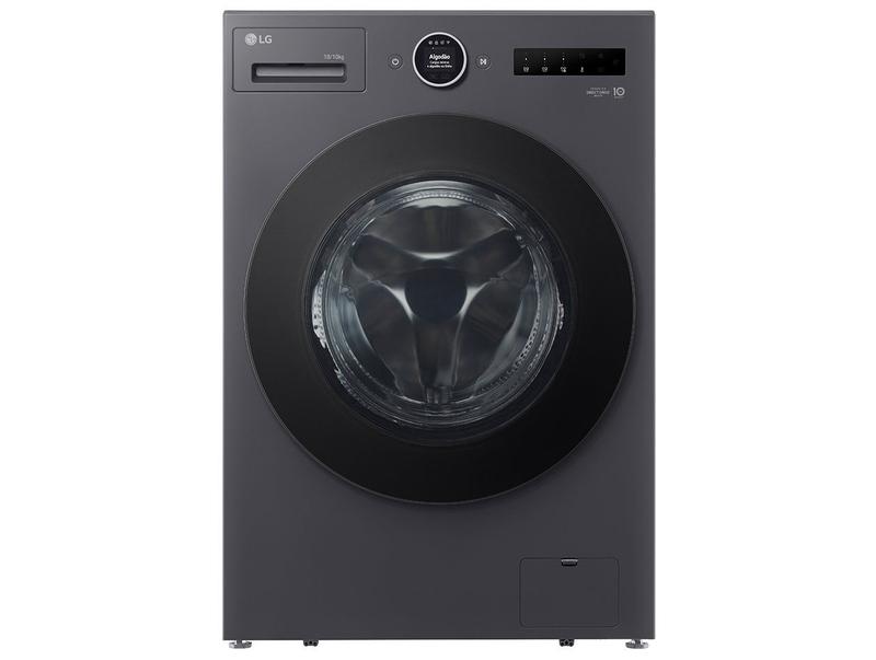 Lava e Seca Smart LG 18kg WD18GNT Motor Inverter Direct Drive Água Fria e Quente Black Inox