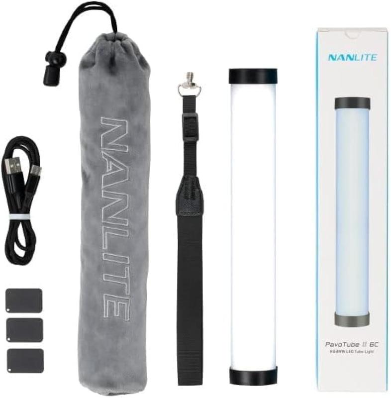Luz de tubo LED Nanlite PavoTube II 6C 25cm RGBWW 6W com bateria