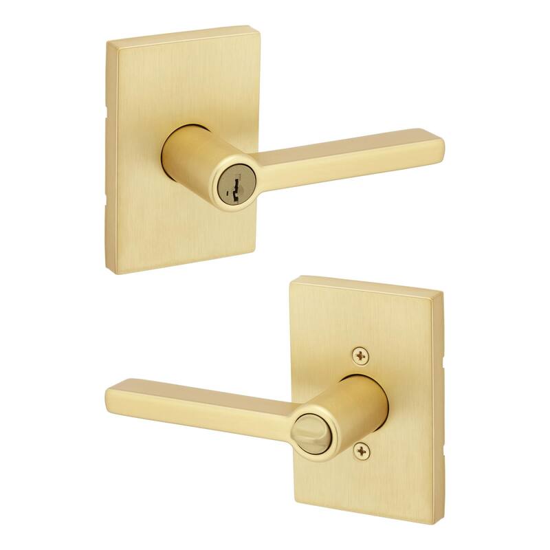 Maçaneta de porta Kwikset Halifax Entry com fechadura e chave em