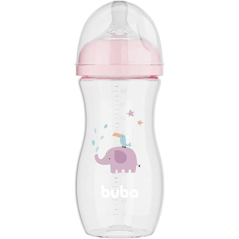 Mamadeira Easy Flow Elefante Rosa 330ml Buba 17251