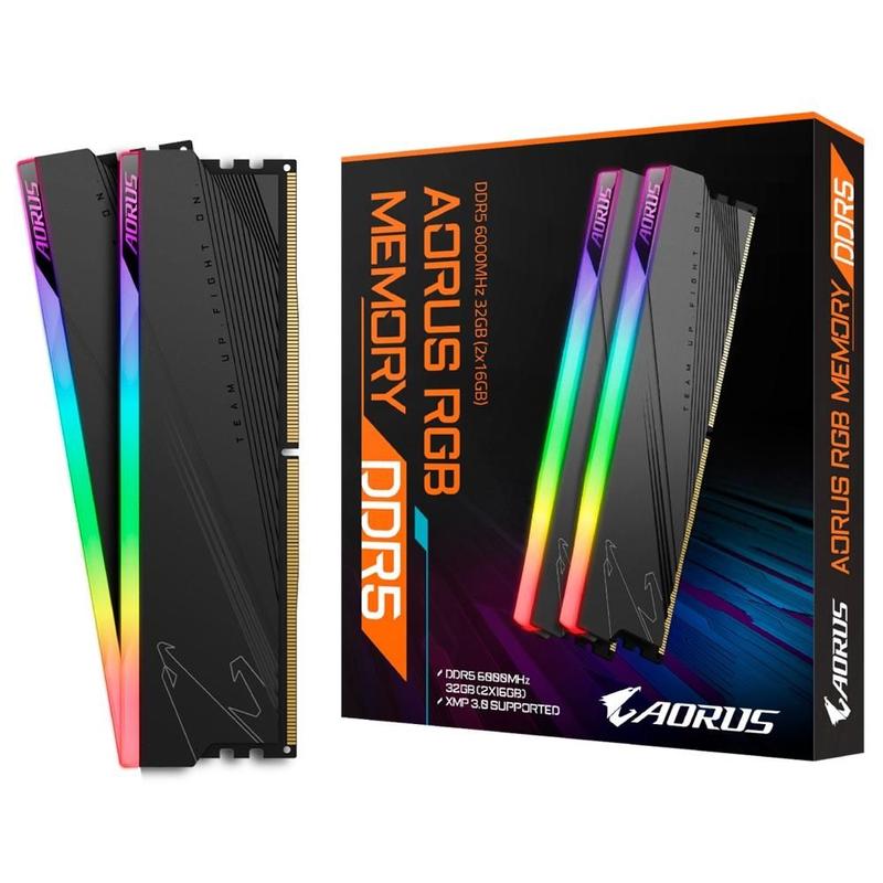 Memória Gigabyte Aorus, RGB, 32GB (2x16GB), 6000MHz, DDR5, Preto