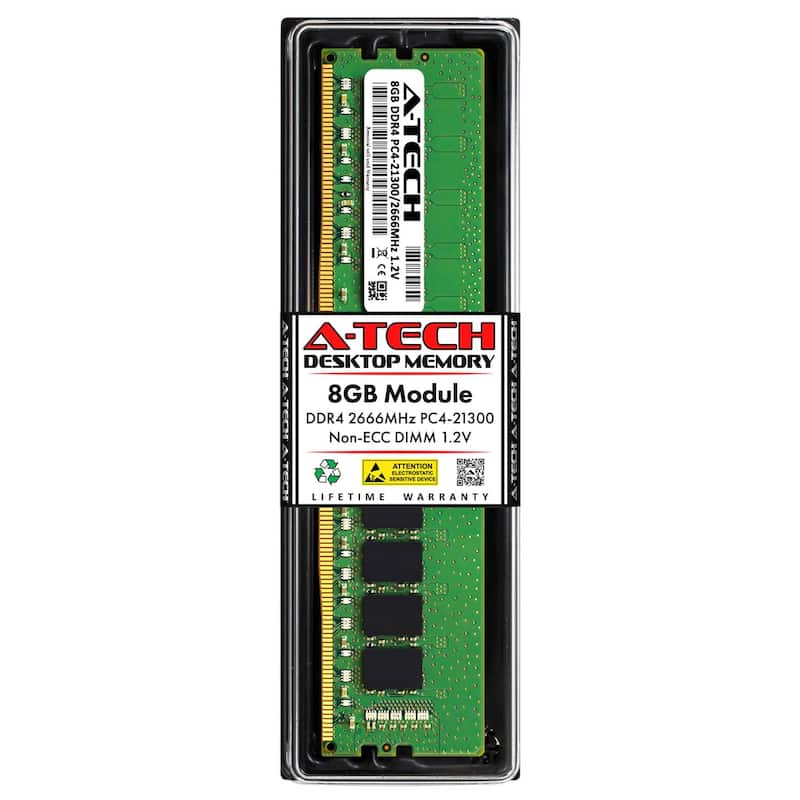 Memória RAM A-Tech 8GB DDR4 2666 MHz UDIMM PC4-21300 - Memória RAM