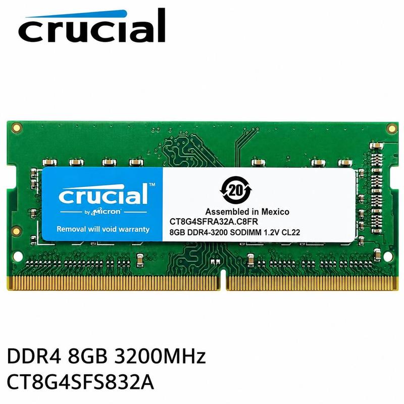 Memória Ram Notebook, Crucial 8GB, DDR4, 3200 Mhz Ct8g4sfra32a