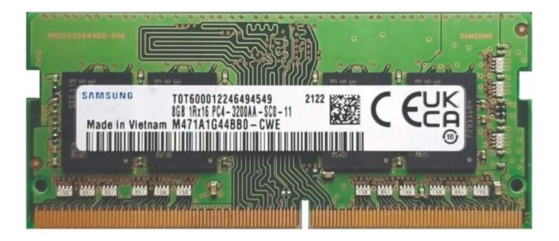 Memória Ram Para Notebook 8GB Samsung DDR4 3200Mhz 1Rx16 1.2V CL22