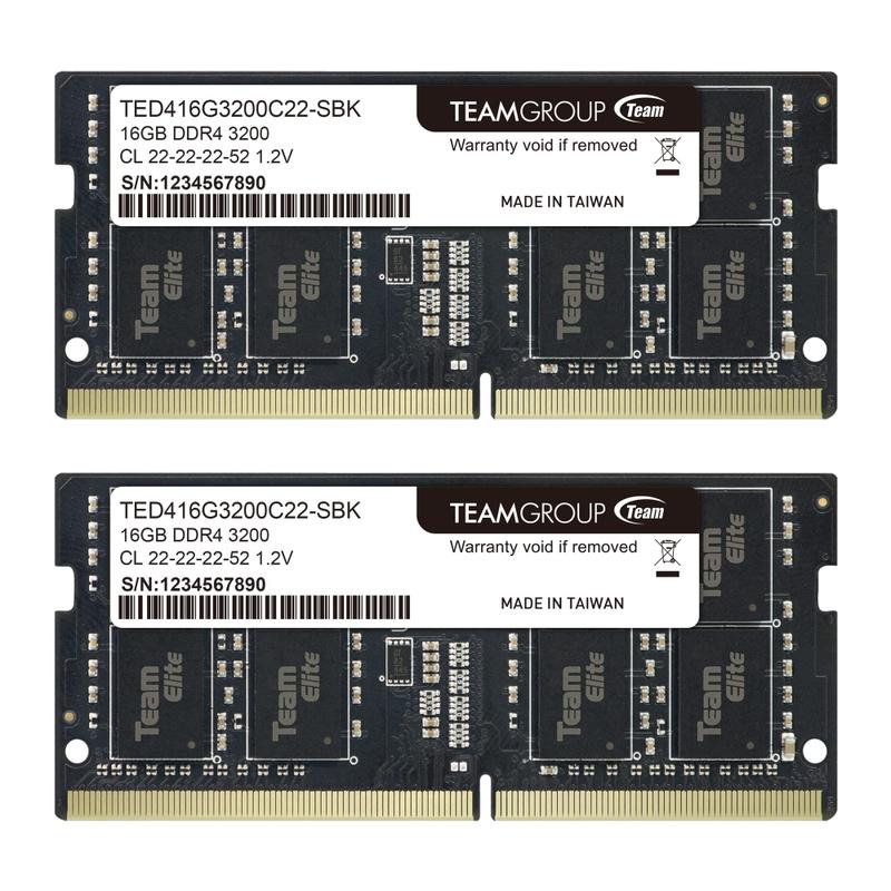 TEAMGROUP DDR4 3200MHz 32GB(16GB×2枚組) Memória RAM TEAMGROUP Elite DDR4 32GB (2x16GB) 3200MHz - Memória