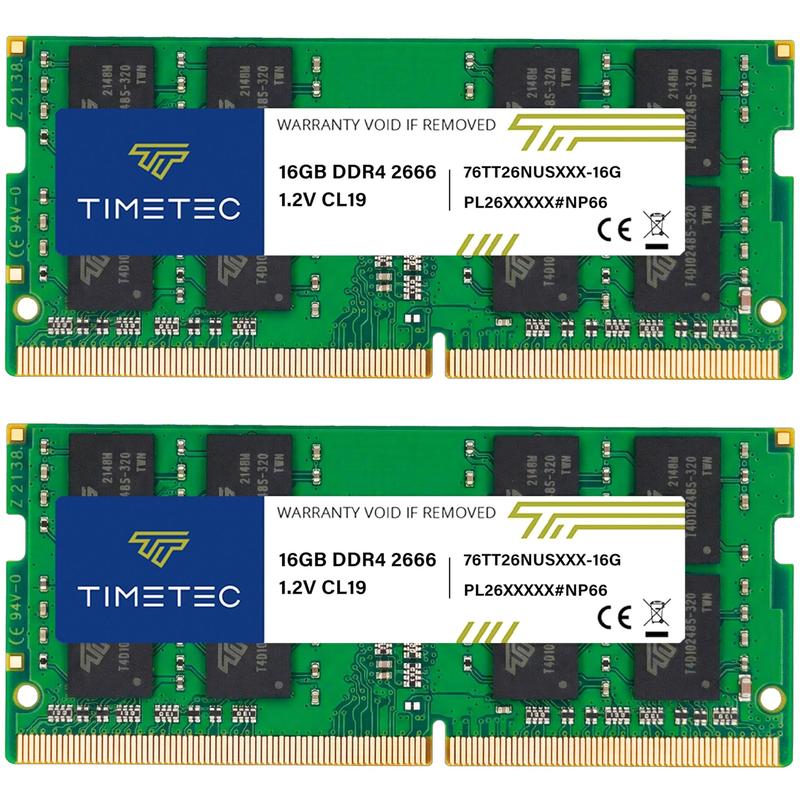 Memória RAM Timetec 32 GB DDR4 2666 MHz SODIMM CL19 para Notebook
