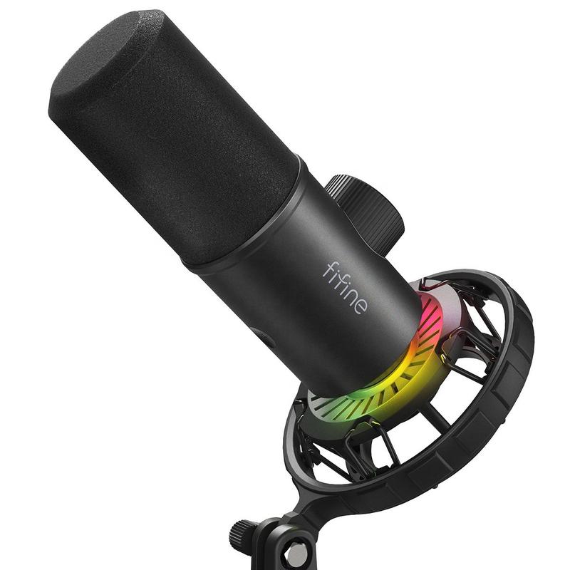 その他 fifine K658 MICROPHONE Microfone Fifine K658 - USB - Dinamico Cardioide - RGB - Preto