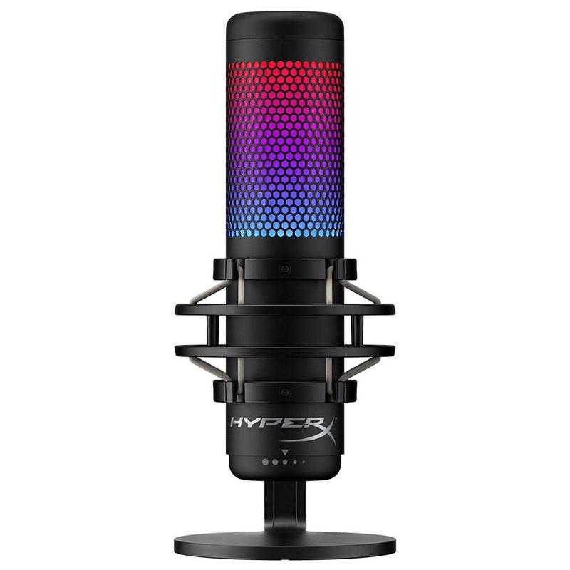 Microfone Gamer HyperX QuadCast S Podcast, Antivibração, LED RGB
