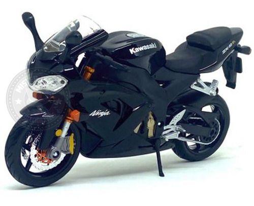 Miniatura Moto Kawasaki Ninja Zx10r Preta Maisto 1/12 - Miniaturas
