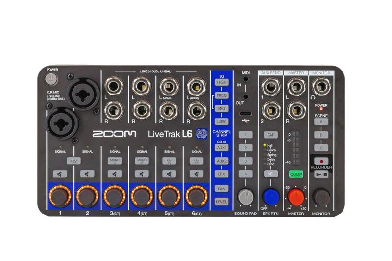 DTM・DAW Zoom LiveTrak l6 Mixer digital compacto Zoom LiveTrak L6 de 10 canais - Mesa de Som