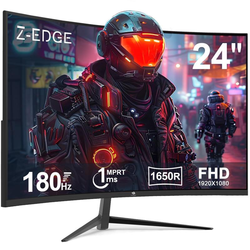 Z-EDGE UG24F ゲーミングモニター 180Hz 24インチ FHD Monitor Gamer Curvo Z-Edge UG24 - 24 Polegadas FHD 1080p 180Hz