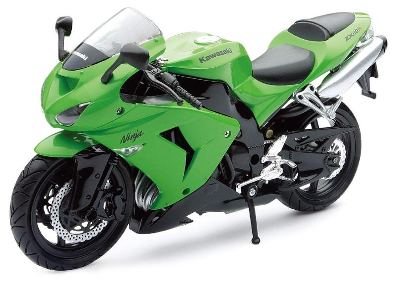 Motocicleta NewRay 1:12 2006 Kawasaki Zx-10R Sport Bike Green