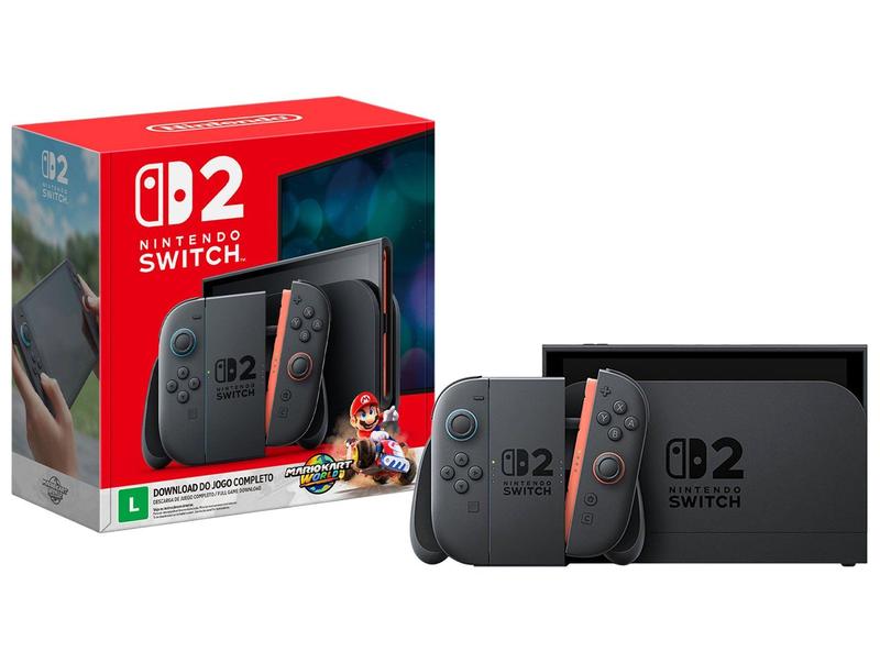 Nintendo Switch JO Nintendo Nintendo Switch 2 256GB 2 Controles Joy-Con Preto com