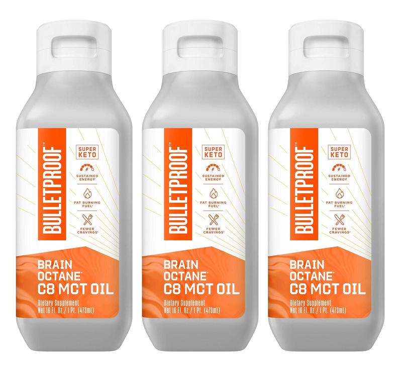 Óleo MCT Bulletproof Brain Octane C8 473 ml (pacote com 3