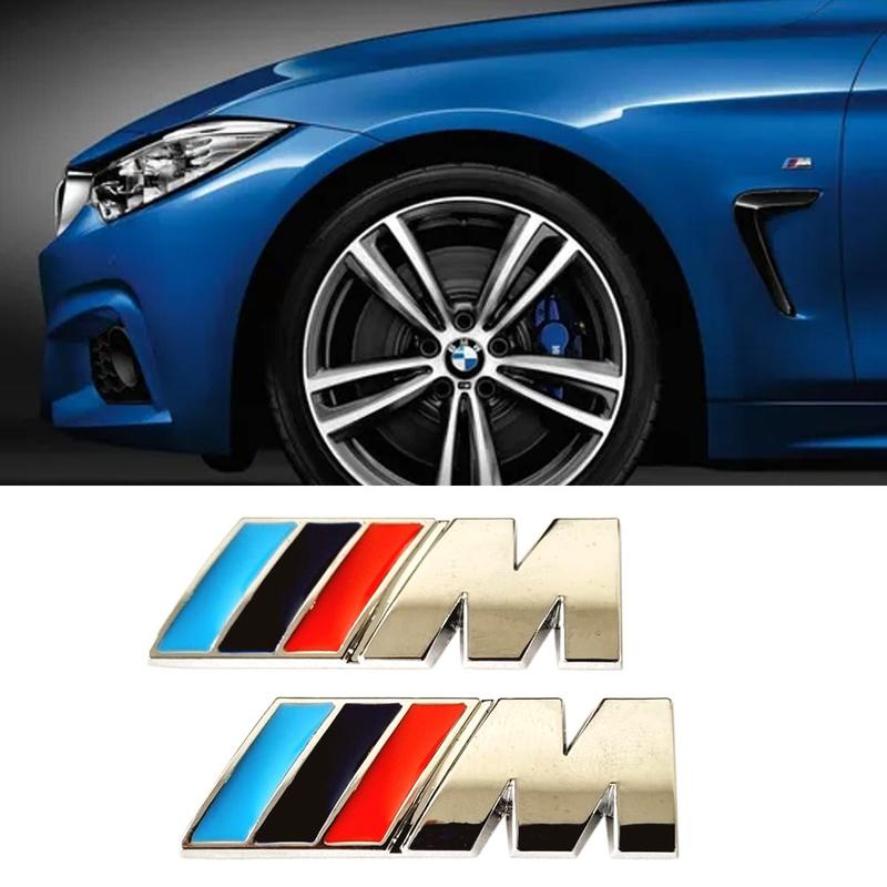 Par Mini Emblema Lateral Metal Cromado Para BMW Série M