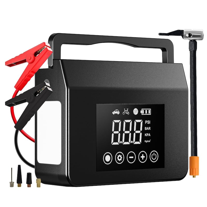 Partida Auxiliar Hieha 4000A 15000mAh Compressor de Ar 150PSI