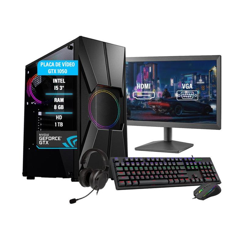 Pc Gamer Completo Maximus I5 GTX 1050TI Ram 8GB SSD 120GB - AMORIM