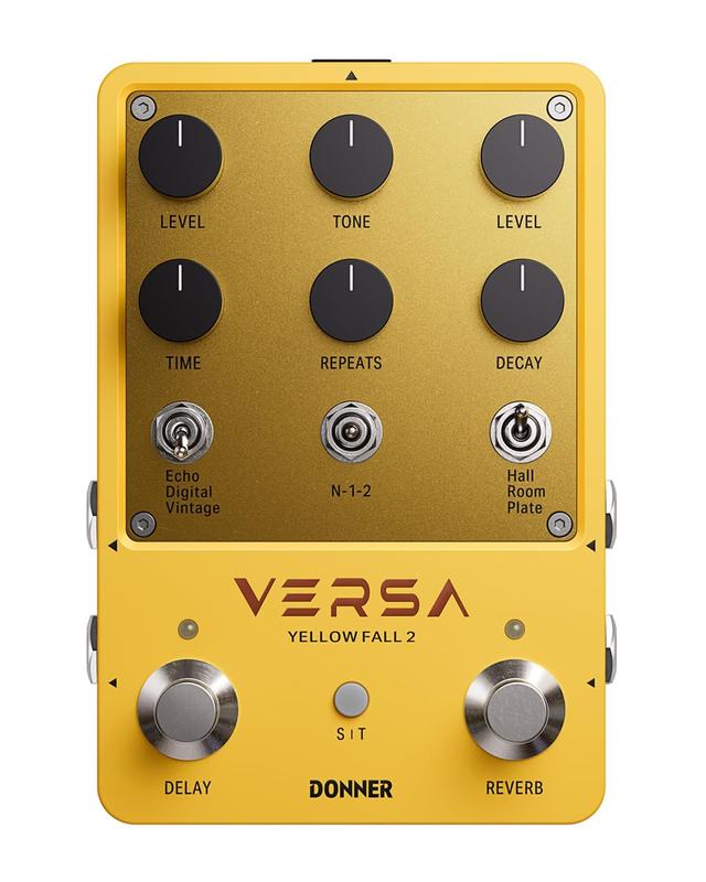 Donner VERSA YELLOWFALL 2 ギターエフェクター Pedal de Efeito Donner Delay & Reverb Versa Yellow Fall II - Pedal