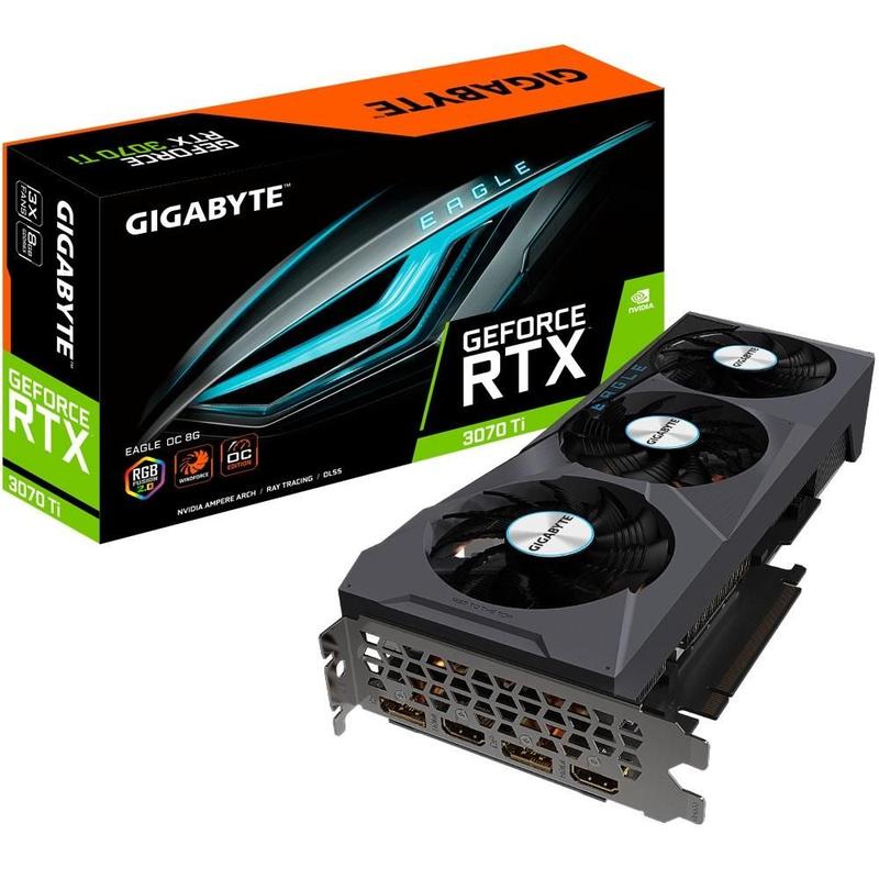GIGABYTE GeForce RTX 3070 Ti 本体 Placa de Vídeo Gigabyte NVIDIA GeForce RTX 3070 Ti EAGLE OC, 8GB