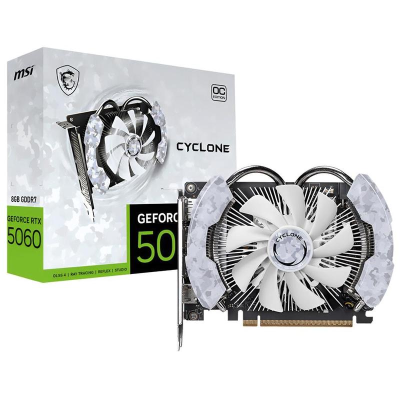 Placa De Vídeo Msi Rtx 5060 Cyclone Oc 8Gb Gddr7 128 Bits Ray Tracing Dlss 4 912-V812-205