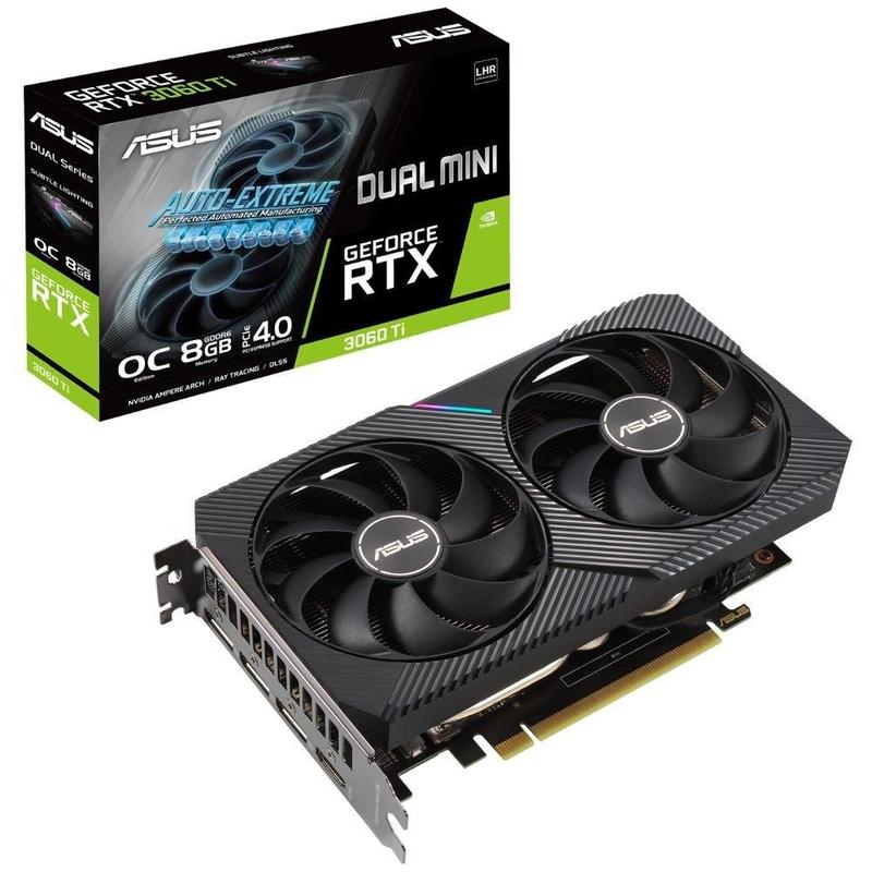 Placa de Vídeo RTX 3060 Ti O8G Mini V2 OC Asus Dual NVIDIA GeForce