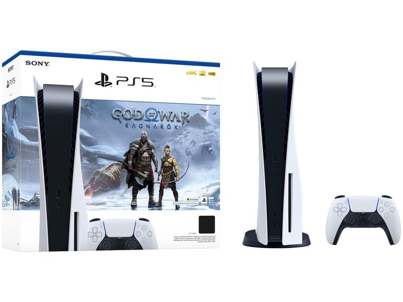 PlayStation 5 2022 825GB 1 Controle Branco Sony - com God of War