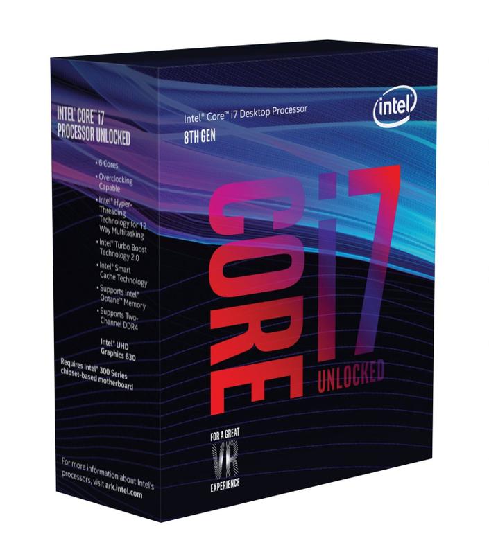 Processador Intel Core i7-8700K - 6 Núcleos, 4,7 GHz, LGA1151, 95W