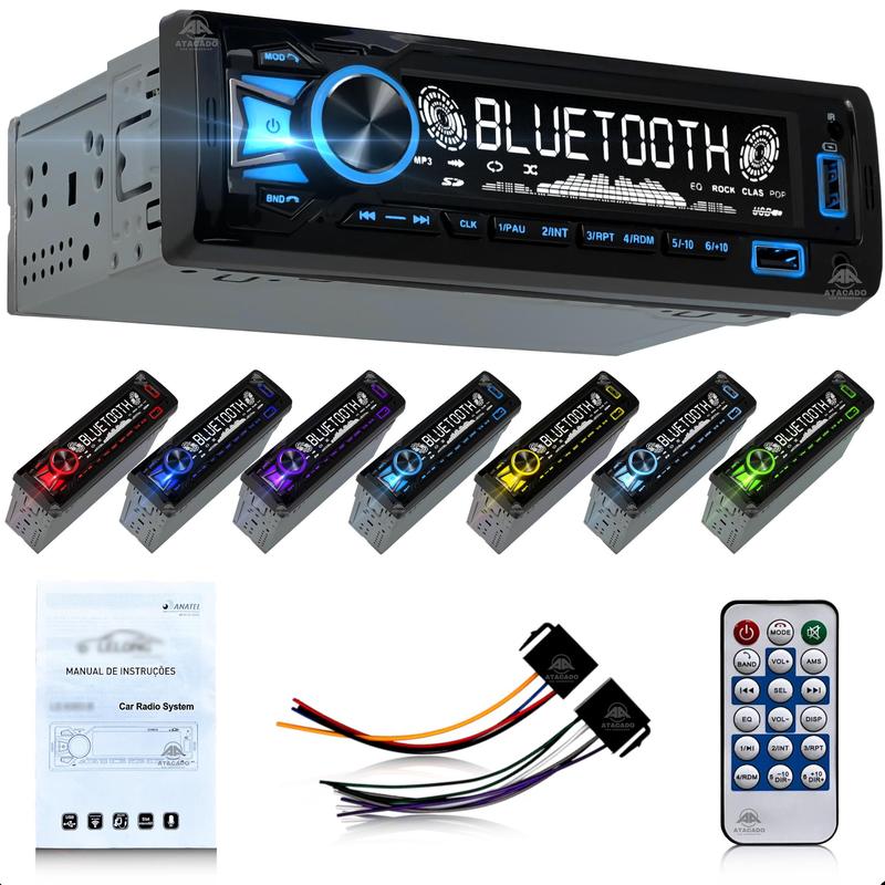 Rádio de Carro Aparelho MP3 Automotivo Som De Qualidade USB